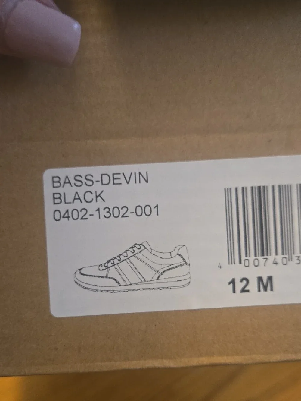 Bass Men's Black Leather Lace-Up Sneaker